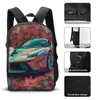 Backpack Passionate Sports Sports Unissex Neon Colorido Pintura de Backpacks Estilo Bolsas High School Rucksack Quality Rucksack