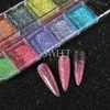 Nagel glitter metalliskt laserpulver naglar holografiska silver gnugga damm spegel krom pigment sommartillbehör dekor flash