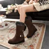 Boots 2024 Autumn Winter Wart Snow Shoes Fur Fur Platform Fashion Women Ladies Woman Onkle Botas Size 34-43