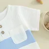 Clothing Sets 0-3Y Toddler Baby Boy Summer Clothes Cotton Soft Short Sleeve Contrast Color Tops And Solid Shorts 2Pcs Outfit