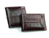 Véritable cuir des portefeuilles Bifold Men Hommes à bandoulière Mâle Claquette avec porte-carte Purse-bagages portefeuille Brown Dollar 4611921