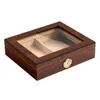 Torebki biżuterii Cedar Wood Travel Humidor Box Portable Case z higrometrem nawilżającym Sigaren