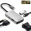 Hubs Wiwu 5 w 1 USB Hub Multi Ports Adapter VGA dla MacBook Pro Type C Hub 3,5 mm Audio USB Rozdzielacz USB dla Samsung Huawei USB Hub