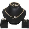 Afrikanischer Schmuck Set für Frauen Herz Halskette Set Hochzeit Schmucksets Ohrringe Xoxo Halskette Armbänder Geschenke 210619301d