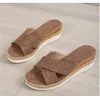 Slippers 2024 أحذية صيفية للنساء Wedge Sandals Sandalias de Mujer Outdoor Peep Toe Platform