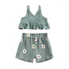 Set di abbigliamento per bambini abiti estivi per bambini in cotone senza maniche cotone cortometrali set da ragazze neonati outfit carino