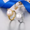 Clusterringen Natural Freshwater Pearl Pearl Micro Diamond Zirkoon Wikkelring Modieuze persoonlijkheid Niche veelzijdige live mond verstelbaar