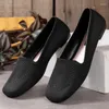 Scarpe casual punta quadrata PVC Basic Flat Solid Ladies in vendita 2024 Fashion Slip-On con appartamenti da donna poco profondi con tacco basso