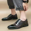 Casual Shoes Color Matching Men's 2024 Leather Lace-Up For Men Stylish Oxfords Male Comfortable Business Shoe