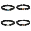 Bracelets de pierre de lave Bracelets d'huile essentielle noire naturelle Bracelet élastique élastique Volcanique Rock Rock Per perle Strings Chakra Dhakd