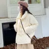 Winter Cowhide Button Short Down Cotton Jacket for Women with Small Stature Version Loose New Gentle {category}