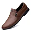 Casual Shoes Loafers Slip-on Leather Designer Men's Cowhide Formal Moccasin Fashion Comfortable Platform