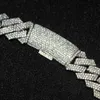 Passer des chaînes d'essai de diamant pour les hommes Iced Out 15 mm Signification de brochet Moisanite Collier de chaîne de liaison cubaine 925 Silver Cuban Chaines