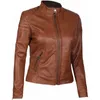 Women's Jackets Brown Leather Jacket Authentic Sheepskin Motorcycle European And American Fashion Trend