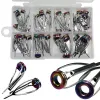 Accessori 40pcs 1,8 mm3,2 mm Toppi per canna da pesca colorati kit di riparazione arcobaleno anello in ceramica doppia coda a canna da pesca a canna da pesca.