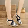 Sandali Summer Stried Women High Heels zeppe Fashion Gladiator Platform Espadrilles Shoes Ladies Sexy White White White White