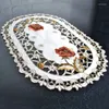 Bord trasa 30 45 cm matplats matta vintage broderat spetstyg placemat blommor icke-halkbordsbestämmande skålkuddar hem dekoration