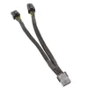 25cm Braided Y-Splitter GPU Adapter Cable PCIe 8 Pin Female To Dual 2X8 Pin(6+2) Male PCI Express Power Adapter Extension Cable