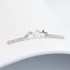 Stud Earrings Exquisite Silver Plated Star And Moon Women Charm White Zircon Bridal Banquet Party Jewelry