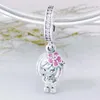 Loose Gemstones Original Cute Girl With Red Enamel Peach Blossom Pendant Beads Fit 925 Sterling Silver Charm Bracelet Bangle Diy Jewelry