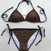 Designer Hot Sell Bikini Woman Sense Beach Swim Wear Summer Swim Suit Sexig Sling Strap FF Design Mönster Plaid Swimsuit Högkvalitativ kvinnor