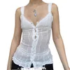 دبابات المرأة Camis Xingqing 2000s قمم الخزانات الجمالية 2022 الصيف النساء Slveless Lace Shulk Hem