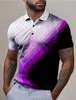 Stripe Gradual Mens Fashion Casual Polo Shirt Golf Polo Shirt Short Sleeve Turndown Polo Shirts Summer Micro-elastic Lapel Polo 240419