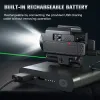 Scopes 800 Lumen Pistolpistolenpistole Licht mit rotgrünem Punkt Laser Anblick wiederaufladbarer Taschenlampe Jagdwaffe Licht für 20 -mm -Picatinny -Schiene