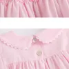 Fille robes bébé filles automne enfants rose collier coton enfants