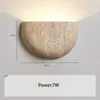 Lampada a parete camera da letto letto letto luce retrò stile medievale grotta gialla pietra naturalumi di illuminazione per la casa decorazione interni