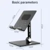 Stands Universal Tablet Desktop Stand per supporto per tablet esteso pieghevole regolabile in metallo per Samsung Xiaomi Huawei Postano tablet per telefono