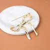 Brooches Simple Style Sweet Cute Metal Bowknot Bow Shape Brooch Pin For Women Unisex Lover Aesthetic Decoration Fashion Jewelry