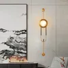 Lampe murale Classial Design Creative Light El Living Room Decoration Décoration Longue Conde Chambre de luxe Marble Golden