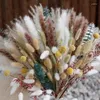 Fleurs décoratives Real Natural Eucalyptus séché Pampas Grass Bouquet Fake Artificial Flower Living Room Decor Arrangement de mariage de Noël