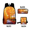 Rucksack Harajuku Fantastische Landschaft 3D Print 3pcs/Set Pupil Schools Taschen Laptop Daypack geneigte Umhängetasche Stifte Gehäuse