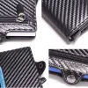 Кошельки 2023 Новый держатель RFID -карт с органайзером Coin Pocket Carbon Fibre держатель кредитных карт мужчина стройная кошелька