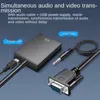 2024 Full HD 1080p VGA에서 HDTV Adapter에 대한 PC 노트북에 대한 PC 노트북을위한 오디오 출력 VGA HD 어댑터가있는 HDMI 호환 컨버터 어댑터 케이블.