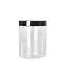 Storage Bottles 89Dia.600ml Skincare Pots Empty Plastic PET Cosmetic Jars Brown Aluminum Black White Lid Refillable Bottle Makeup Continers