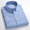 メンズカジュアルシャツ夏の半袖格子縞のファッションメンズビジネスフォーマルコットンスリムフィットプラスサイズS-8XL