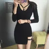 Skirts Womens dress casual sexy ring irregular high waisted mini bag Hip Skirt Y240420