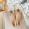 Casual Shoes 2024 Women Flats Spring Autumn Designer Rhinestone Square Flat Bean For Soft Soles Bow Ladies