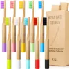 toothbrush 10 Pieces Kids Bamboo Toothbrush Natural Cylindrical Toothbrush Wooden Toothbrushes Toddlers Wood Organic Toothbrush BPAFree