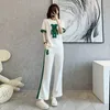 レディース春夏カジュアルスウェットスーツファッション服韓国の短袖Tシャツトップパンツ2二枚セット女性240410