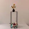 Party Decoration 12st/ Lot Flower Vase Black Column Stand 31 tum Metal Road Lead Wedding Centerpiece Rack för evenemang