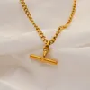 Modeschmuck Edelstahl plattierte goldene Halskette