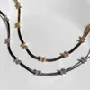 Colliers pendants classiques mignon mini-cristal papillon en métal Collier de chaîne de serpent pour femmes couleurs argentées en or simple coullier de tour de cou plat bijoux y240420