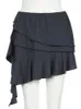 Юбки Iamsure повседневные асимметричные оборки A-Line Skirt Sexy Slim Midiste Mini Skirts Women 2024 Summer Fashion Strtwear Lady Y240420