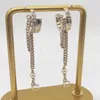 2022 Earring de caída de encanto de calidad superior con cuentas de concha de diamante y naturaleza en 18k dorado tiene un sello de caja PS7132A1936