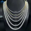 2023 RTS Hip Hop Jewelry 2mm 3mm 4mm 5mm 6mm 6,5 mm 20 tum D VVS Diamond 925 Silver Iced Out Moissanite Tennis Chain Halsband