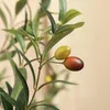 Dekorativa blommor konstgjorda olivträd 7ft hög faux siden växt för hemmakontordekor inomhus falsk krukut med naturlig trämall och